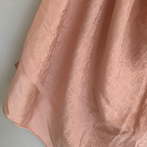 Auth VTG DIOR Pink Monogram Silk Scarf - Picture 4 of 13